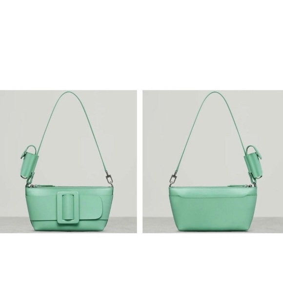 BOYY Buckle Pouchette Leather Small Clutch Shoulder Handbag Wristlet Tote NEW - Picture 5 of 11